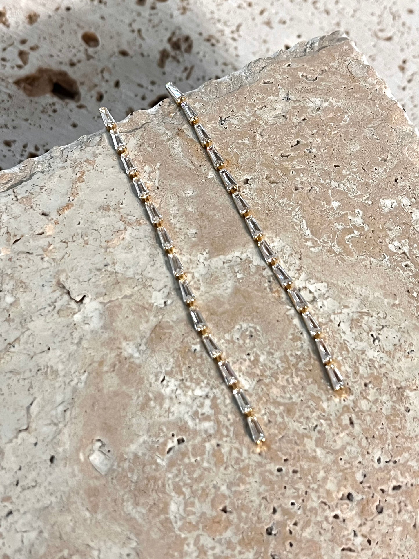 Baguette drop earrings