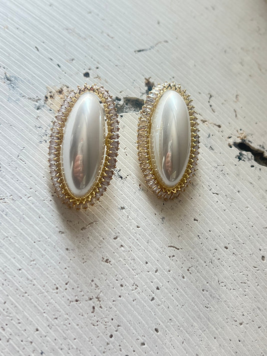 Pearl Baguette Earrings